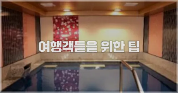 여행객들을 위한 팁