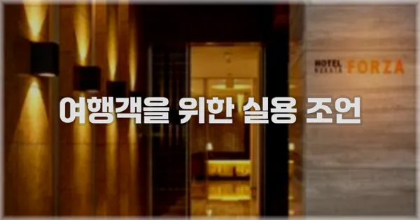여행객을 위한 실용 조언