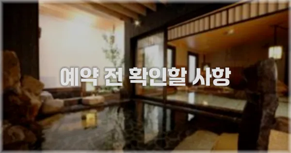 예약 전 확인할 사항