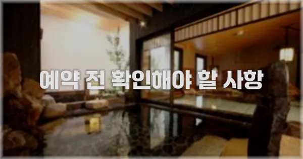 예약 전 확인해야 할 사항