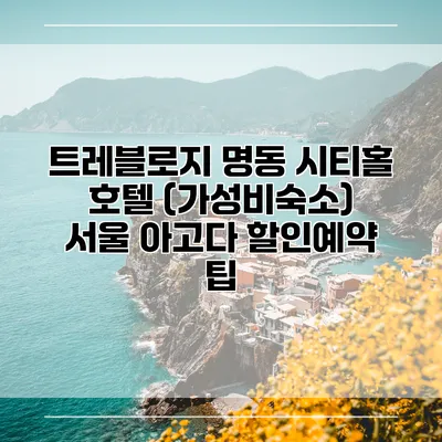 트레블로지 명동 시티홀 호텔 (가성비숙소) 서울 아고다 할인예약 팁