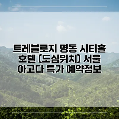 트레블로지 명동 시티홀 호텔 (도심위치) 서울 아고다 특가 예약정보