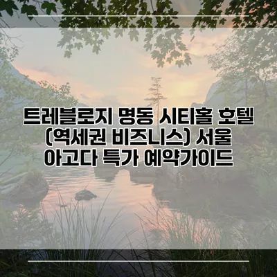 트레블로지 명동 시티홀 호텔 (역세권 비즈니스) 서울 아고다 특가 예약가이드
