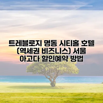 트레블로지 명동 시티홀 호텔 (역세권 비즈니스) 서울 아고다 할인예약 방법