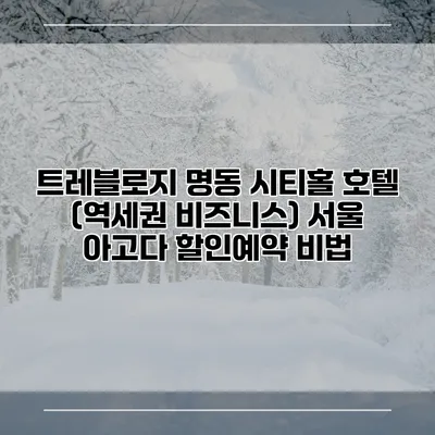 트레블로지 명동 시티홀 호텔 (역세권 비즈니스) 서울 아고다 할인예약 비법