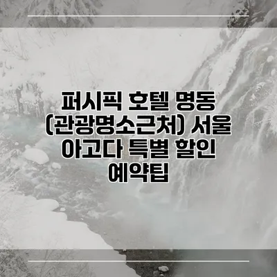 퍼시픽 호텔 명동 (관광명소근처) 서울 아고다 특별 할인 예약팁