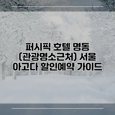 퍼시픽 호텔 명동 (관광명소근처) 서울 아고다 할인예약 가이드