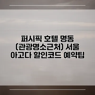 퍼시픽 호텔 명동 (관광명소근처) 서울 아고다 할인코드 예약팁