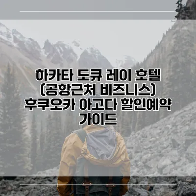 하카타 도큐 레이 호텔 (공항근처 비즈니스) 후쿠오카 아고다 할인예약 가이드