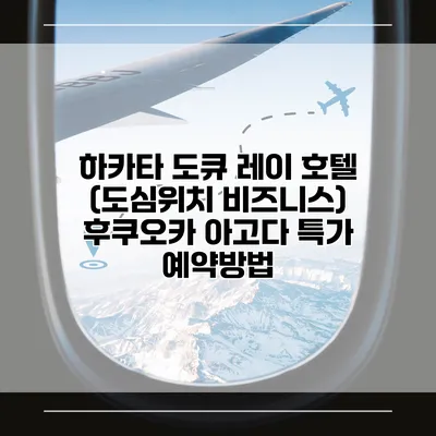 하카타 도큐 레이 호텔 (도심위치 비즈니스) 후쿠오카 아고다 특가 예약방법