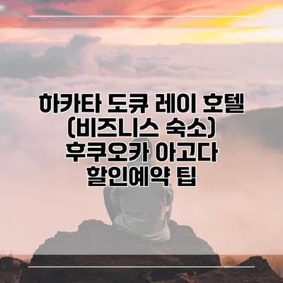 하카타 도큐 레이 호텔 (비즈니스 숙소) 후쿠오카 아고다 할인예약 팁