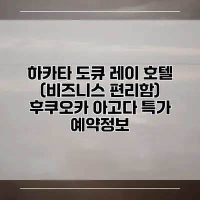 하카타 도큐 레이 호텔 (비즈니스 편리함) 후쿠오카 아고다 특가 예약정보