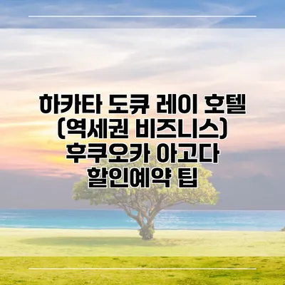 하카타 도큐 레이 호텔 (역세권 비즈니스) 후쿠오카 아고다 할인예약 팁