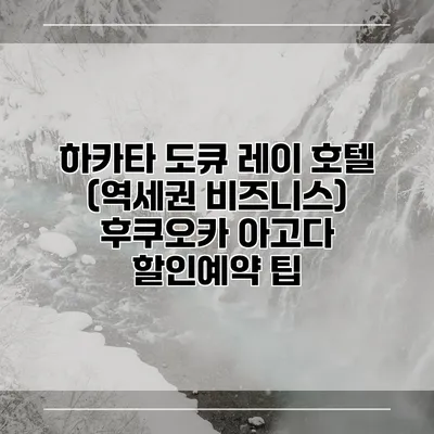 하카타 도큐 레이 호텔 (역세권 비즈니스) 후쿠오카 아고다 할인예약 팁