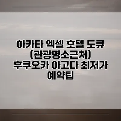 하카타 엑셀 호텔 도큐 (관광명소근처) 후쿠오카 아고다 최저가 예약팁