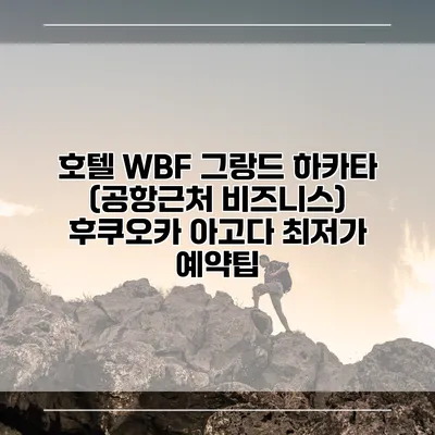 호텔 WBF 그랑드 하카타 (공항근처 비즈니스) 후쿠오카 아고다 최저가 예약팁