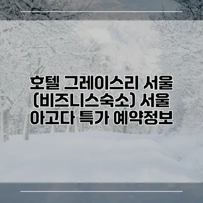 호텔 그레이스리 서울 (비즈니스숙소) 서울 아고다 특가 예약정보