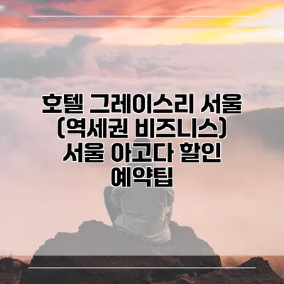 호텔 그레이스리 서울 (역세권 비즈니스) 서울 아고다 할인 예약팁