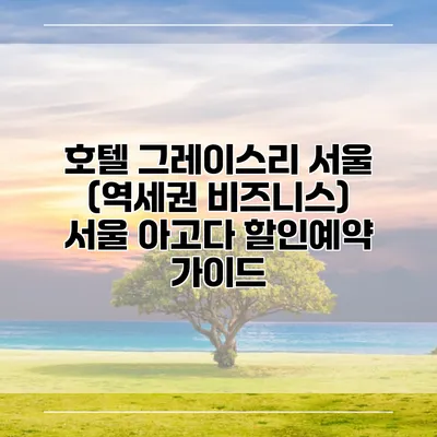 호텔 그레이스리 서울 (역세권 비즈니스) 서울 아고다 할인예약 가이드