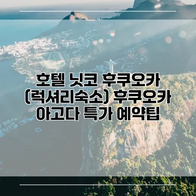 호텔 닛코 후쿠오카 (럭셔리숙소) 후쿠오카 아고다 특가 예약팁