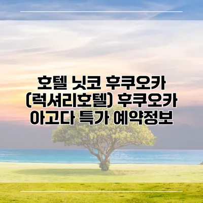 호텔 닛코 후쿠오카 (럭셔리호텔) 후쿠오카 아고다 특가 예약정보