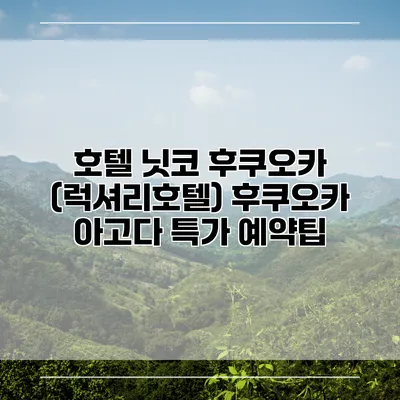 호텔 닛코 후쿠오카 (럭셔리호텔) 후쿠오카 아고다 특가 예약팁