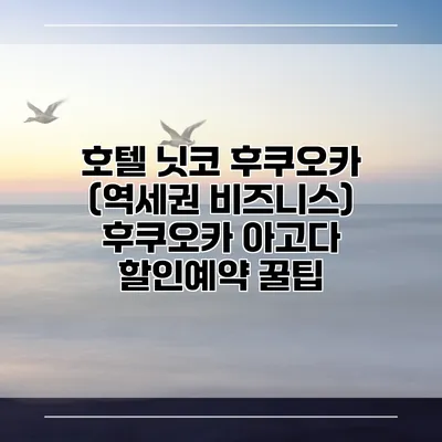 호텔 닛코 후쿠오카 (역세권 비즈니스) 후쿠오카 아고다 할인예약 꿀팁