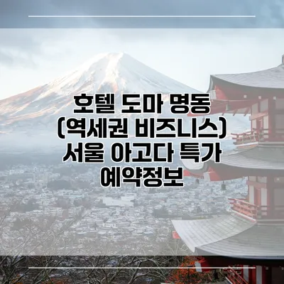 호텔 도마 명동 (역세권 비즈니스) 서울 아고다 특가 예약정보