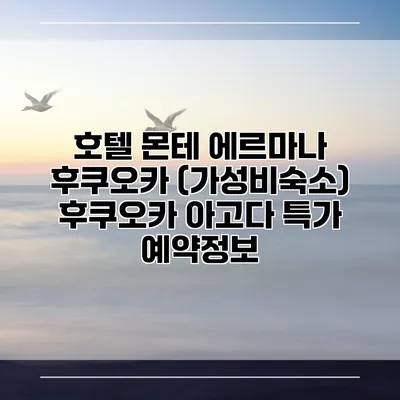 호텔 몬테 에르마나 후쿠오카 (가성비숙소) 후쿠오카 아고다 특가 예약정보