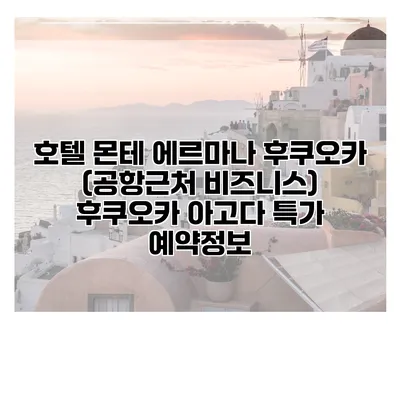 호텔 몬테 에르마나 후쿠오카 (공항근처 비즈니스) 후쿠오카 아고다 특가 예약정보