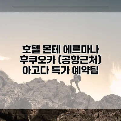 호텔 몬테 에르마나 후쿠오카 (공항근처) 아고다 특가 예약팁