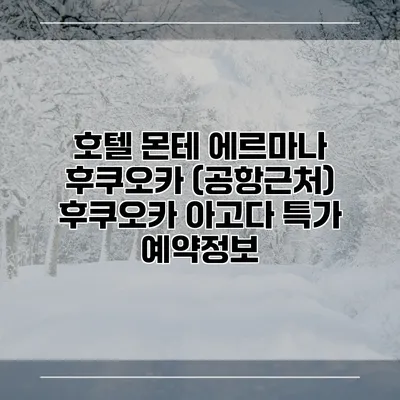 호텔 몬테 에르마나 후쿠오카 (공항근처) 후쿠오카 아고다 특가 예약정보