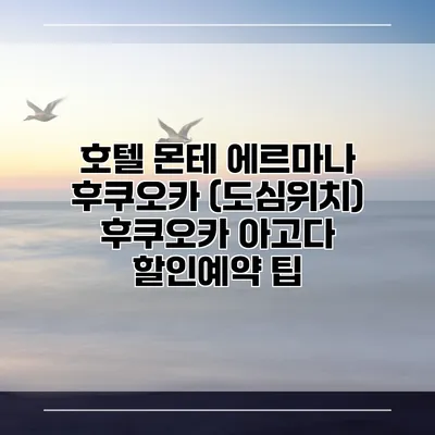 호텔 몬테 에르마나 후쿠오카 (도심위치) 후쿠오카 아고다 할인예약 팁
