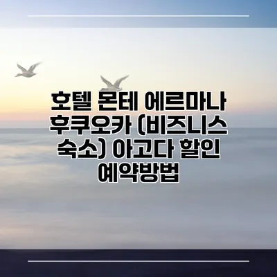 호텔 몬테 에르마나 후쿠오카 (비즈니스 숙소) 아고다 할인 예약방법