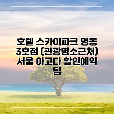 호텔 스카이파크 명동 3호점 (관광명소근처) 서울 아고다 할인예약 팁