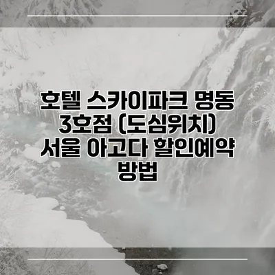 호텔 스카이파크 명동 3호점 (도심위치) 서울 아고다 할인예약 방법