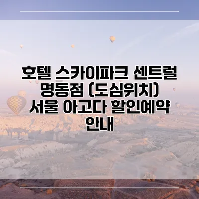 호텔 스카이파크 센트럴 명동점 (도심위치) 서울 아고다 할인예약 안내