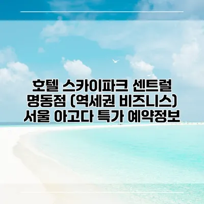 호텔 스카이파크 센트럴 명동점 (역세권 비즈니스) 서울 아고다 특가 예약정보
