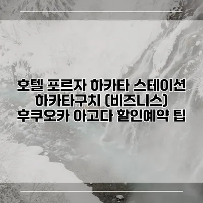 호텔 포르자 하카타 스테이션 하카타구치 (비즈니스) 후쿠오카 아고다 할인예약 팁