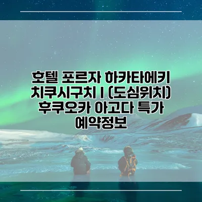 호텔 포르자 하카타에키 치쿠시구치 I (도심위치) 후쿠오카 아고다 특가 예약정보