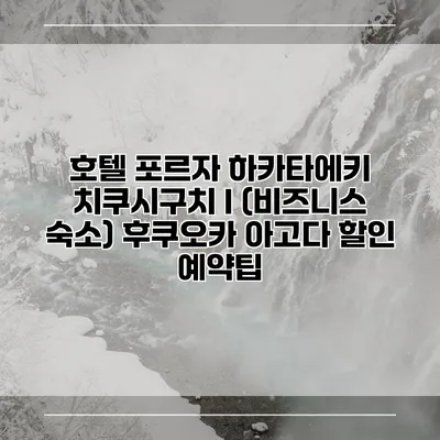 호텔 포르자 하카타에키 치쿠시구치 I (비즈니스 숙소) 후쿠오카 아고다 할인 예약팁