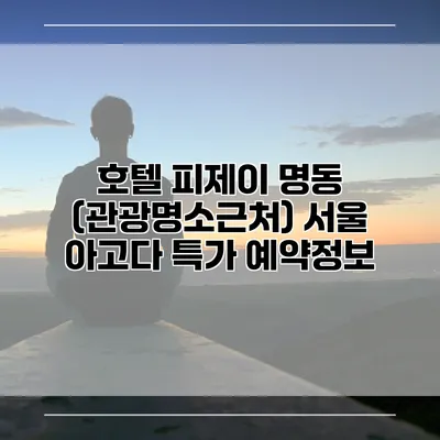 호텔 피제이 명동 (관광명소근처) 서울 아고다 특가 예약정보