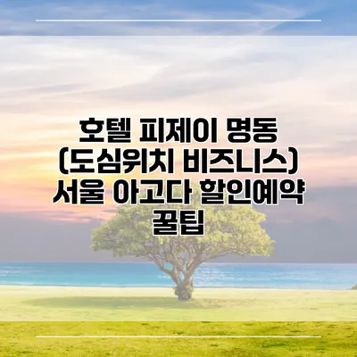 호텔 피제이 명동 (도심위치 비즈니스) 서울 아고다 할인예약 꿀팁