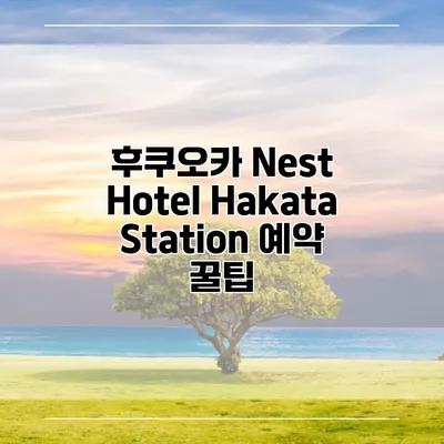 후쿠오카 Nest Hotel Hakata Station 예약 꿀팁