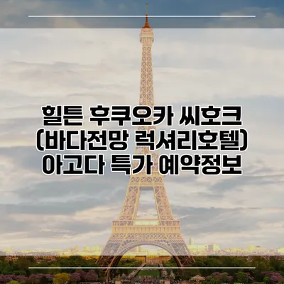 힐튼 후쿠오카 씨호크 (바다전망 럭셔리호텔) 아고다 특가 예약정보