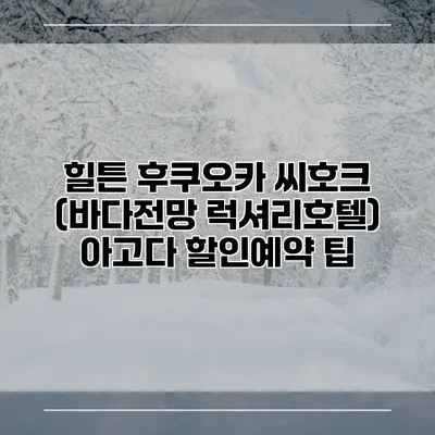 힐튼 후쿠오카 씨호크 (바다전망 럭셔리호텔) 아고다 할인예약 팁