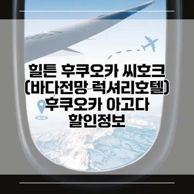 힐튼 후쿠오카 씨호크 (바다전망 럭셔리호텔) 후쿠오카 아고다 할인정보